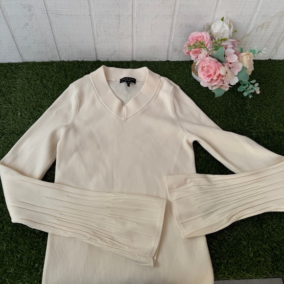 RAG & BONE Austen Rib Sweater Ribbed long sleeve SIZE XS women NWOT ivory color - Picture 7 of 11